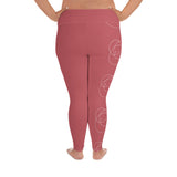All-Over Print Plus Size Leggings Trinity White Logo