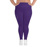 All-Over Print Plus Size Leggings Trinity White Logo