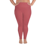 All-Over Print Plus Size Leggings Trinity White Logo