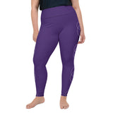 All-Over Print Plus Size Leggings Trinity White Logo Both Sides