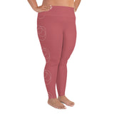 All-Over Print Plus Size Leggings Trinity White Logo