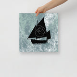 Poster Black Boat Logo