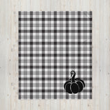 Throw Blanket Plaid Black and White
