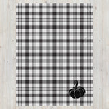 Throw Blanket Plaid Black and White