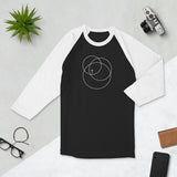 3/4 sleeve raglan shirt Trinity White Logo