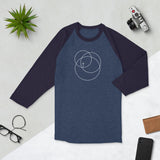 3/4 sleeve raglan shirt Trinity White Logo