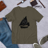 Short-Sleeve Unisex T-Shirt Black Boat Logo