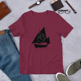 Short-Sleeve Unisex T-Shirt Black Boat Logo