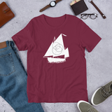 Short-Sleeve Unisex T-Shirt White Boat Logo