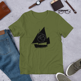 Short-Sleeve Unisex T-Shirt Black Boat Logo