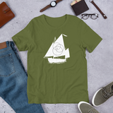 Short-Sleeve Unisex T-Shirt White Boat Logo