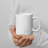 White glossy mug Coffee and Jesus