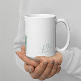 White glossy mug Coffee and Jesus