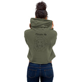 Crop Hoodie Black Lion Logo Follow Me