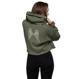 Crop Hoodie Angel Wings White