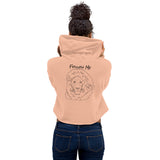 Crop Hoodie Black Lion Logo Follow Me