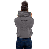 Crop Hoodie Black Lion Logo Follow Me