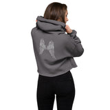 Crop Hoodie Angel Wings White