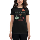Women's short sleeve t-shirt Jesus is calling